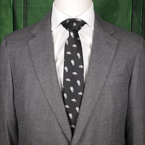MENDEPOT Space Ties Airplanes Necktie Astronaut UFO Tie Men Birthday Father's Day Gift (Astronaut And UFO) - Image 2