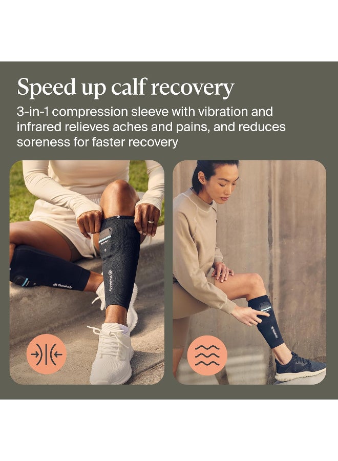Therabody غلاف الساق من ثيرابودي ريكفري باولس 1 قطعة - غلاف ضغط واهتزاز لتخفيف الألم أثناء التنقل، تقليل الألم والانزعاج في الساقين السفليتين، زيادة المرونة - كبير - Image 2