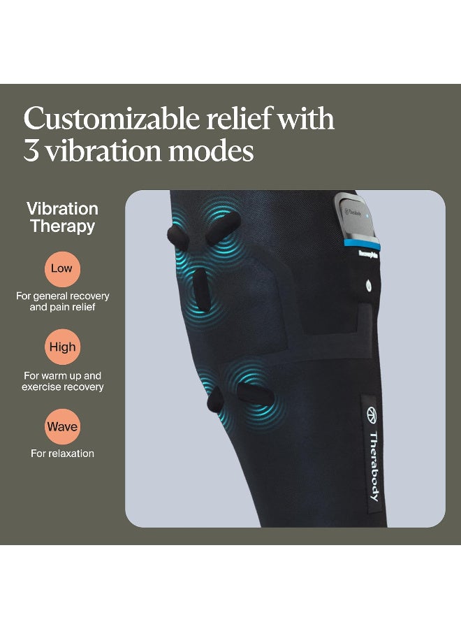 Therabody غلاف الساق من ثيرابودي ريكفري باولس 1 قطعة - غلاف ضغط واهتزاز لتخفيف الألم أثناء التنقل، تقليل الألم والانزعاج في الساقين السفليتين، زيادة المرونة - كبير - Image 4