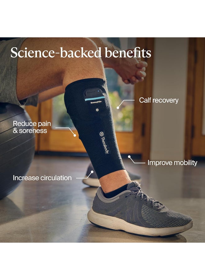 Therabody غلاف الساق من ثيرابودي ريكفري باولس 1 قطعة - غلاف ضغط واهتزاز لتخفيف الألم أثناء التنقل، تقليل الألم والانزعاج في الساقين السفليتين، زيادة المرونة - كبير - Image 3