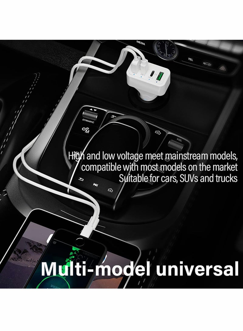 Excefore USB C Car Charger 40W 4 Ports USB Lighter Charger Adapter Socket with PD Fast Charger - Image 4