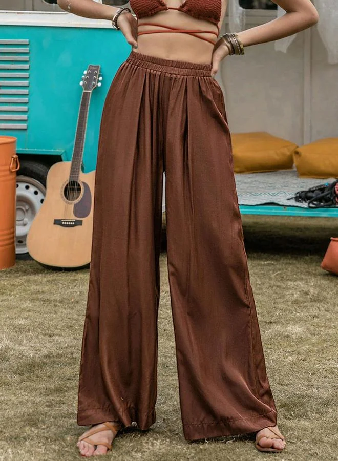 Take Two Take Two Solid Wide Leg Pleated Pants
