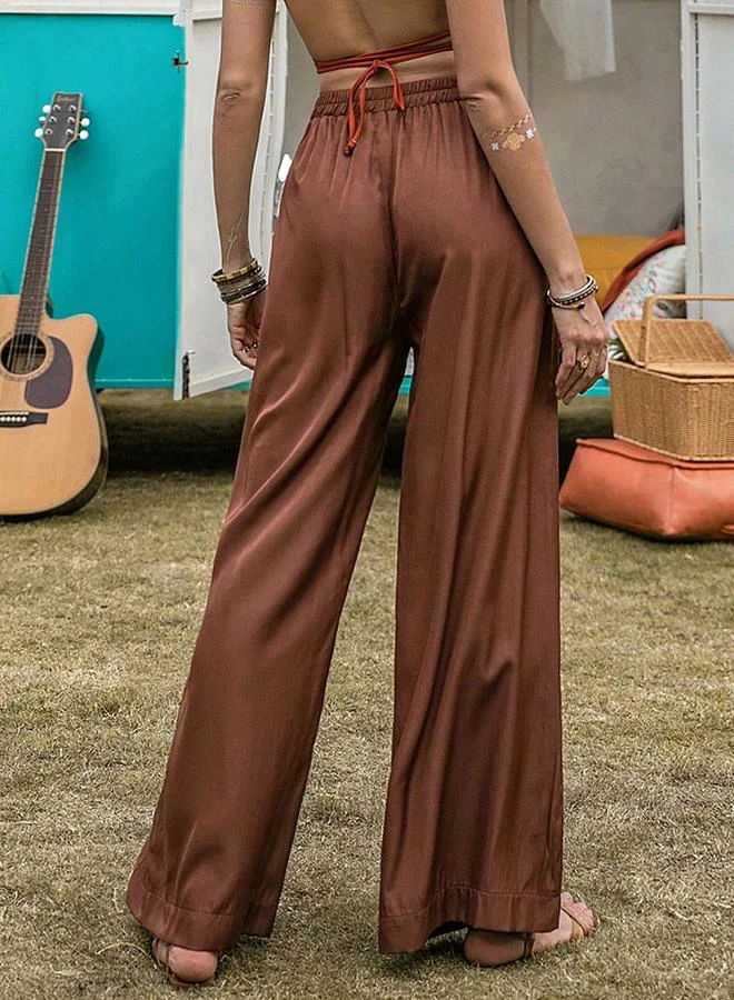 Take Two Take Two Solid Wide Leg Pleated Pants
