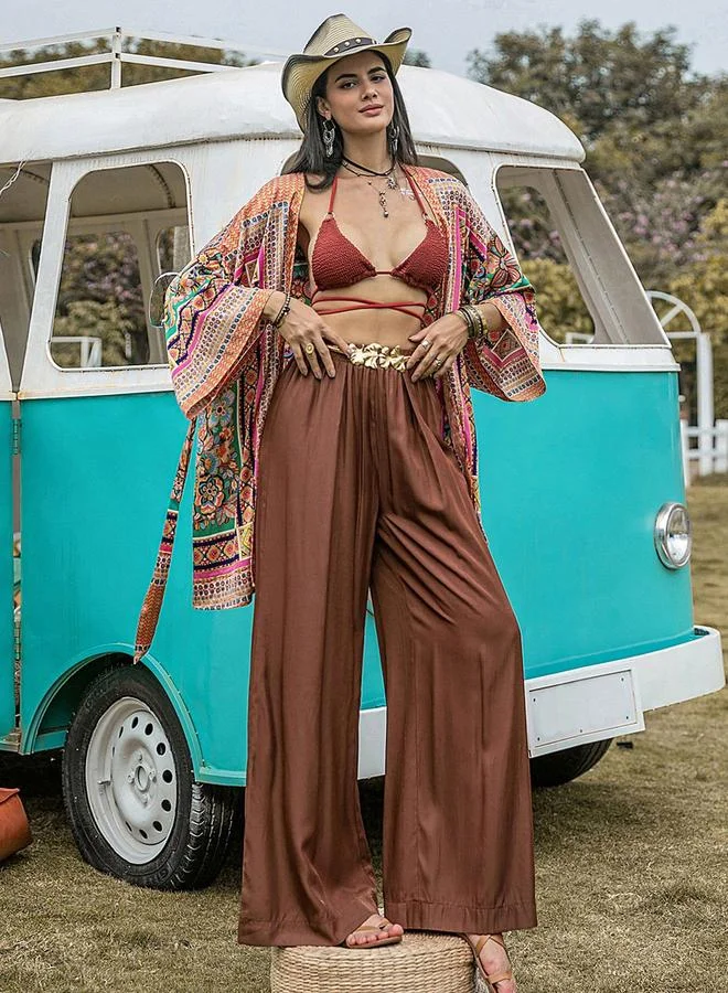 Take Two Take Two Solid Wide Leg Pleated Pants