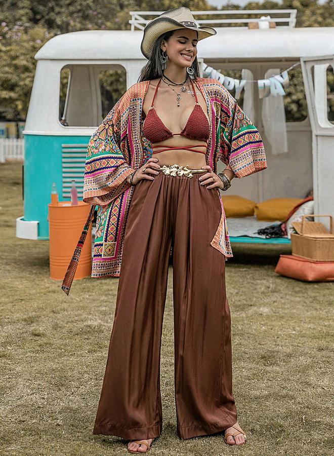 Take Two Solid Wide Leg Pleated Pants - Image 4