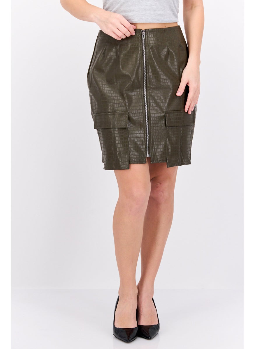 Women Tall Fit Textured Leather Mini Skirt, Dark Khaki - pzsku/ZCE2A49C65CBBB9E2E2C2Z/45/_/1728397230/d7a93ed4-f825-41e1-a6ee-e327bcbdfbd1