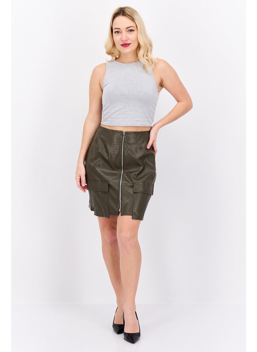 Women Tall Fit Textured Leather Mini Skirt, Dark Khaki - pzsku/ZCE2A49C65CBBB9E2E2C2Z/45/_/1728397235/bb611425-897a-4337-9236-8af9d7572360