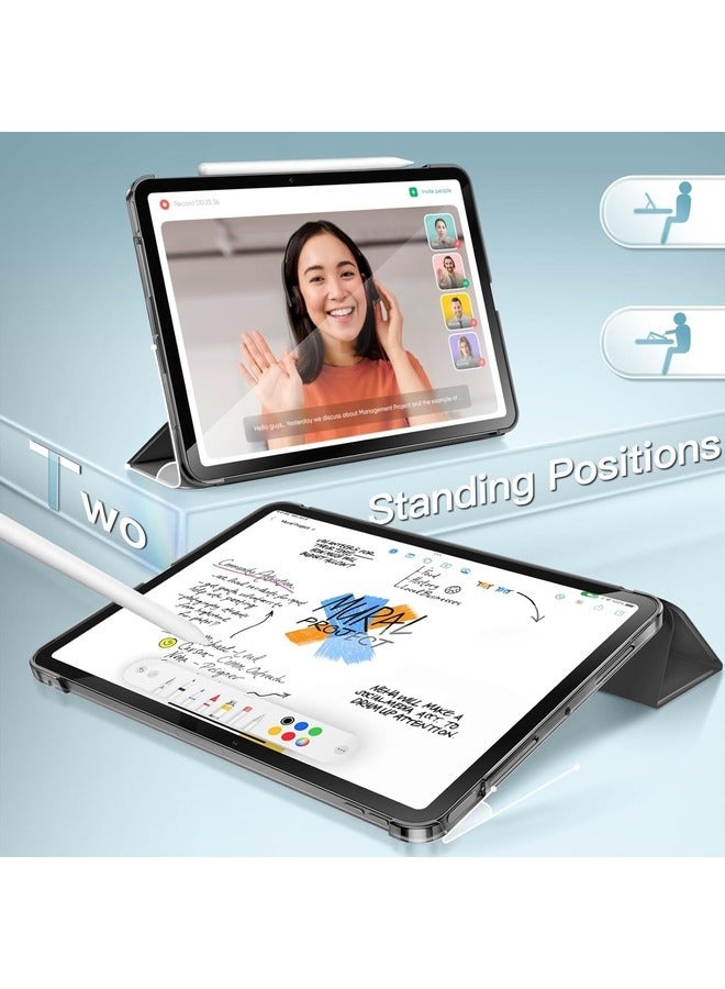 إلترازون Space Grey Slim Smart Cover for iPad Pro 13-Inch M4 (2024) - Hard Back Shell with Adjustable Stand and Auto Wake/Sleep Function - Image 5