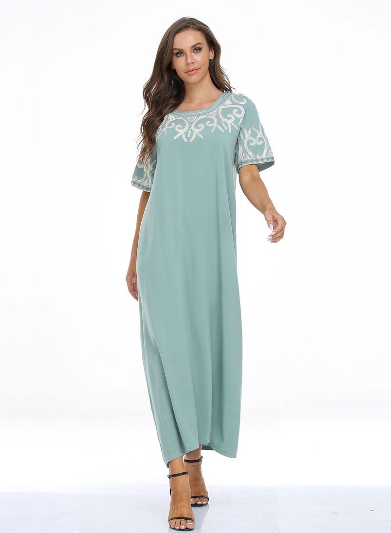 Women's dress large gown short sleeved loose dress - Image 1