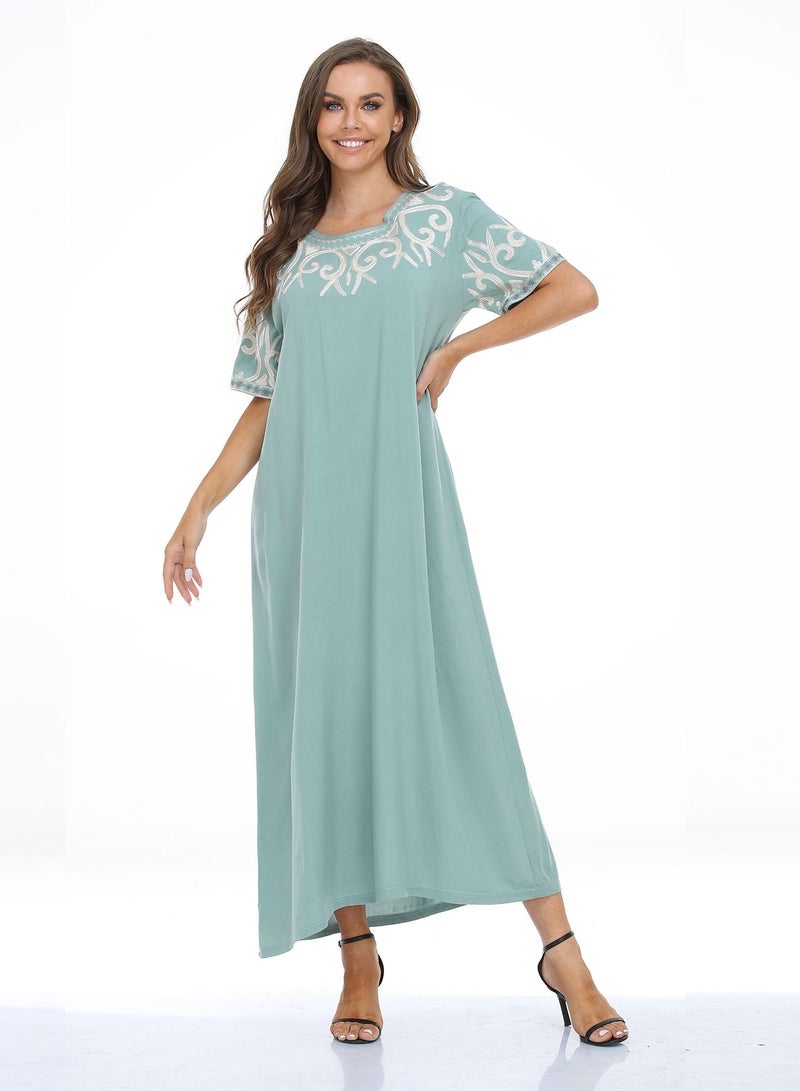 Women's dress large gown short sleeved loose dress - Image 2