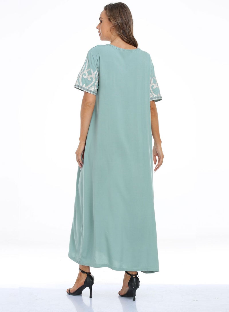 Women's dress large gown short sleeved loose dress - Image 3