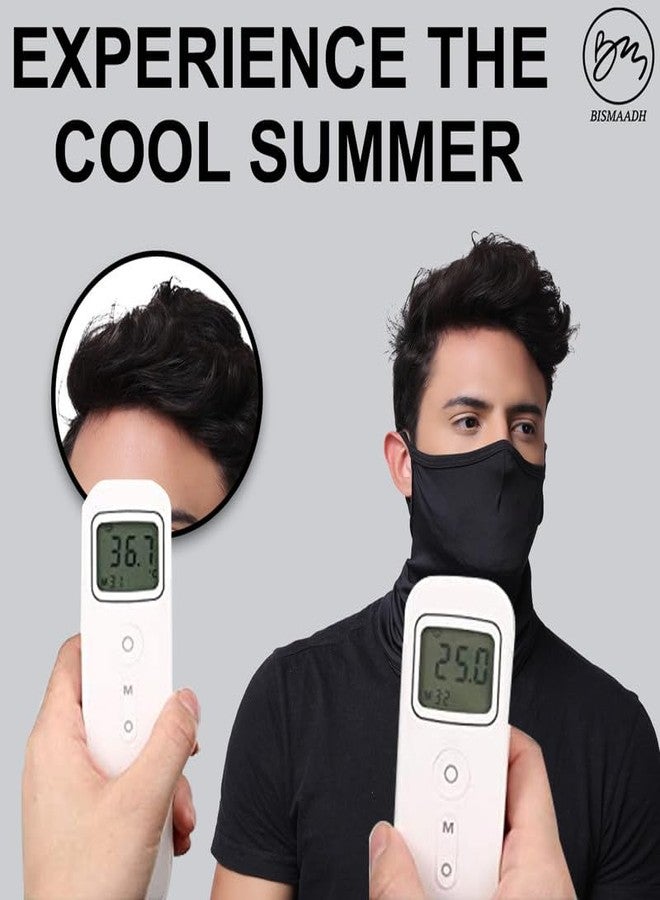 BISMAADH Bandana Scarf Mask With Ear Loops 2 Pack, Neck Gaiter Balaclava Dust UV Sun Protection Outdoors Face Mask for Women Men - Image 3