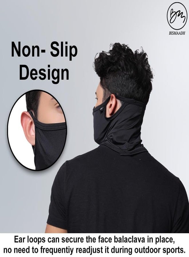 BISMAADH Bandana Scarf Mask With Ear Loops 2 Pack, Neck Gaiter Balaclava Dust UV Sun Protection Outdoors Face Mask for Women Men - Image 4