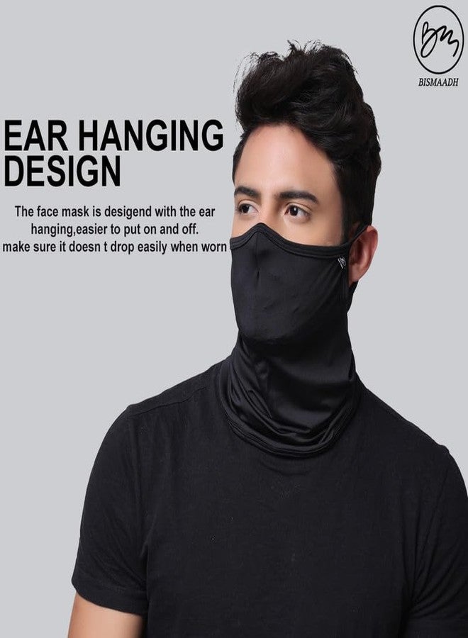 BISMAADH Bandana Scarf Mask With Ear Loops 2 Pack, Neck Gaiter Balaclava Dust UV Sun Protection Outdoors Face Mask for Women Men - Image 2