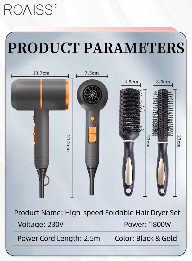 roaiss Professional Hair Dryer Set, Constant Temperature Quick-drying Hair Care Hair Dryer with Massage Air Cushion Comb, Hair Straightening Comb,Double Protection Suitable for All Kinds of Curly Hair, Long Hair, Short Hair - Image 3