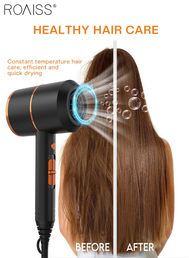 roaiss Professional Hair Dryer Set, Constant Temperature Quick-drying Hair Care Hair Dryer with Massage Air Cushion Comb, Hair Straightening Comb,Double Protection Suitable for All Kinds of Curly Hair, Long Hair, Short Hair - Image 2