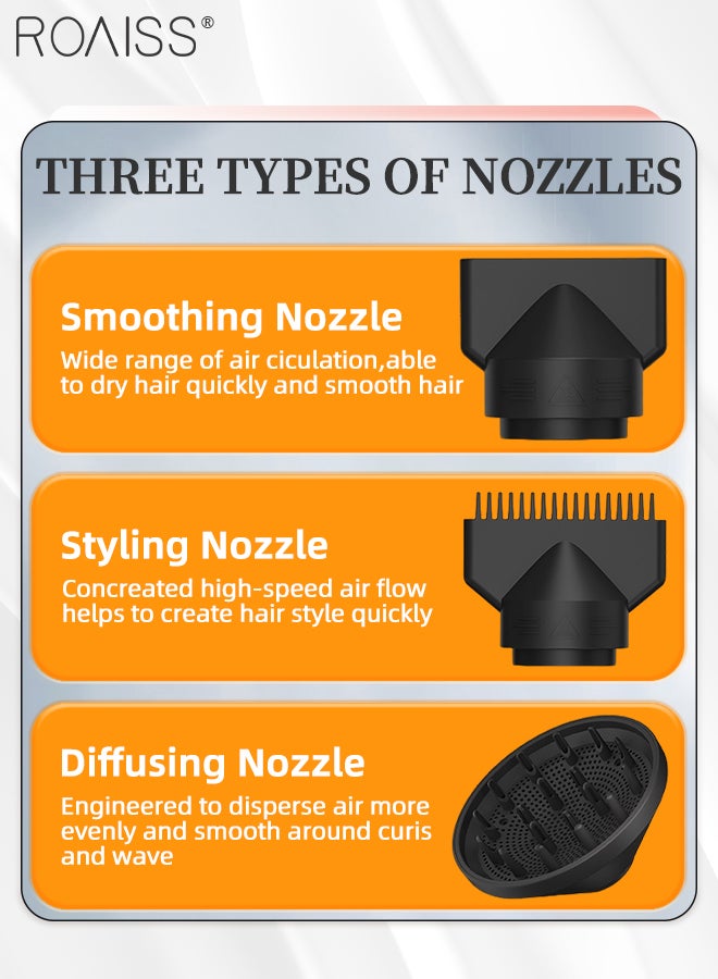 roaiss Professional Hair Dryer Set, Constant Temperature Quick-drying Hair Care Hair Dryer with Massage Air Cushion Comb, Hair Straightening Comb,Double Protection Suitable for All Kinds of Curly Hair, Long Hair, Short Hair - Image 5