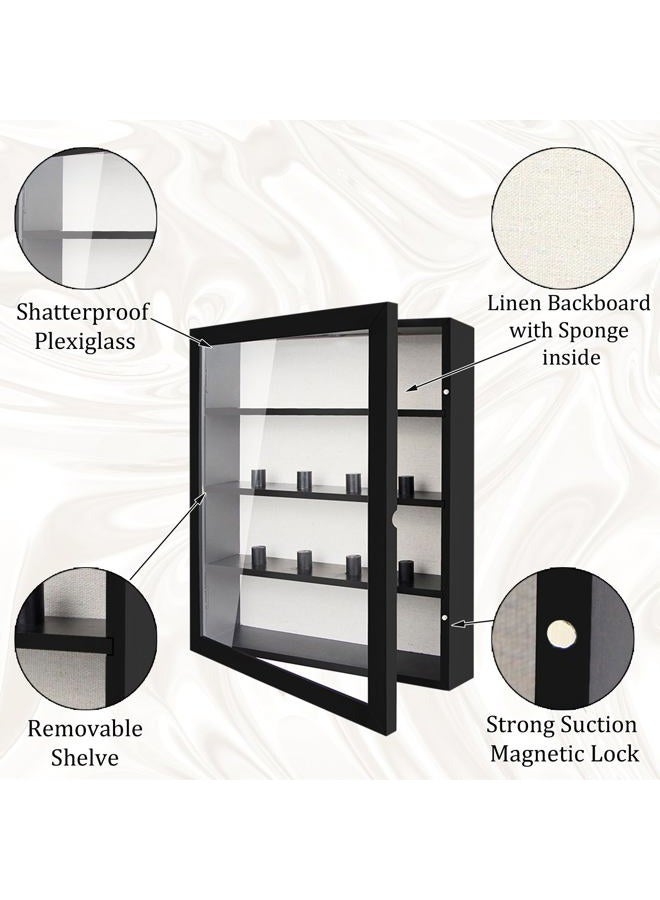 YEPOTUE Shadow Box Display Case 11x14, Deep Shadow Box Picture Frame with Linen Back and Removable Shelves, Wooden Memory Box for Wedding Bouquet, Photos, Medals, Keepsakes (Black) - Image 5