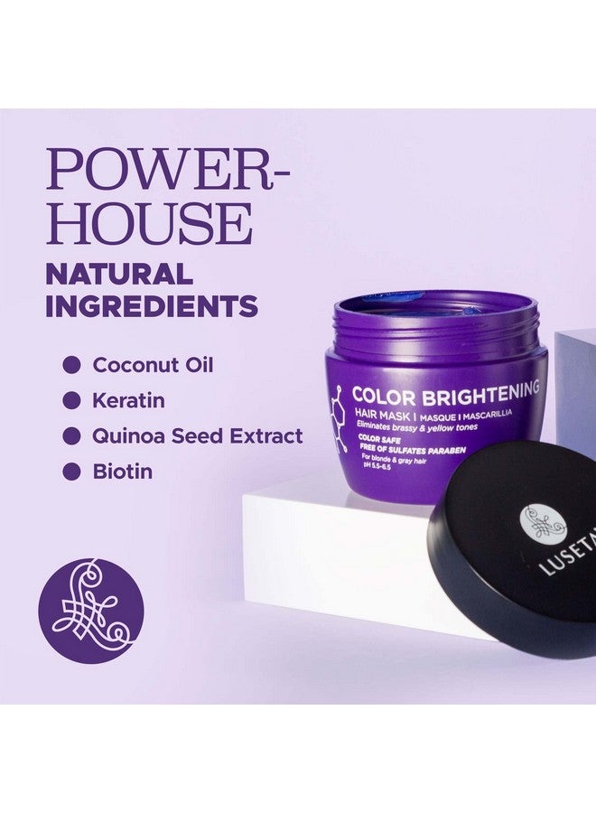 لوسيتا قناع الشعر الأرجواني من لوزيتا، 16.9 أونصة، مرطب عميق للشعر المصبوغ، يعمل على تحييد النغمات الصفراء غير المرغوب فيها ويزيل اللون النحاسي، للشعر الأشقر والرمادي، خالٍ من الكبريتات والبارابين - Image 4