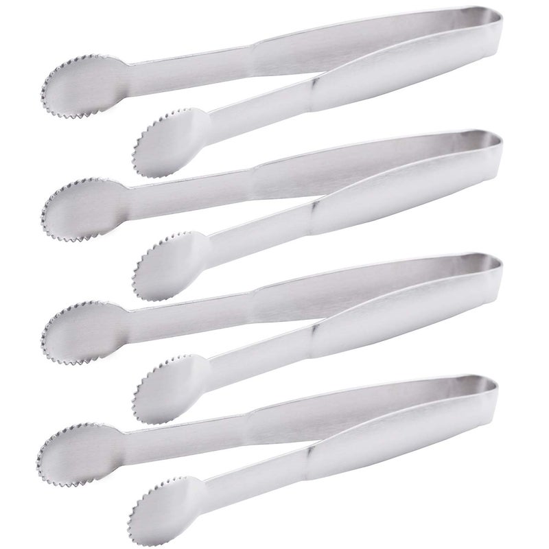 HINMAY Mini Tongs 534 Inch Stainless Steel Small Serving Tongs Tiny Kitchen Tong for Appetizers Tea Party Coffee Bar Desserts Set of 4