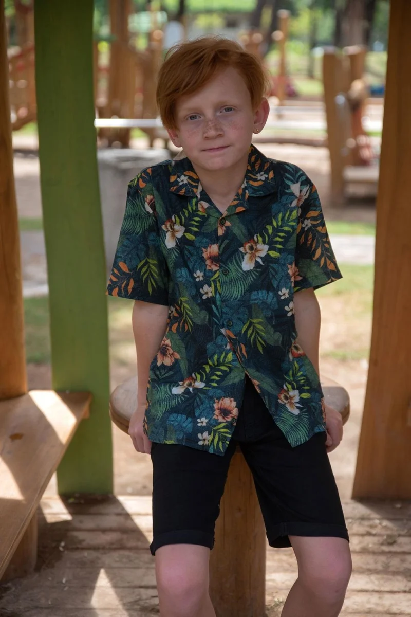 Jack Lions Boy's Shirt Floral Patterned Buttoned 5-14 Years Old, Mixed Color