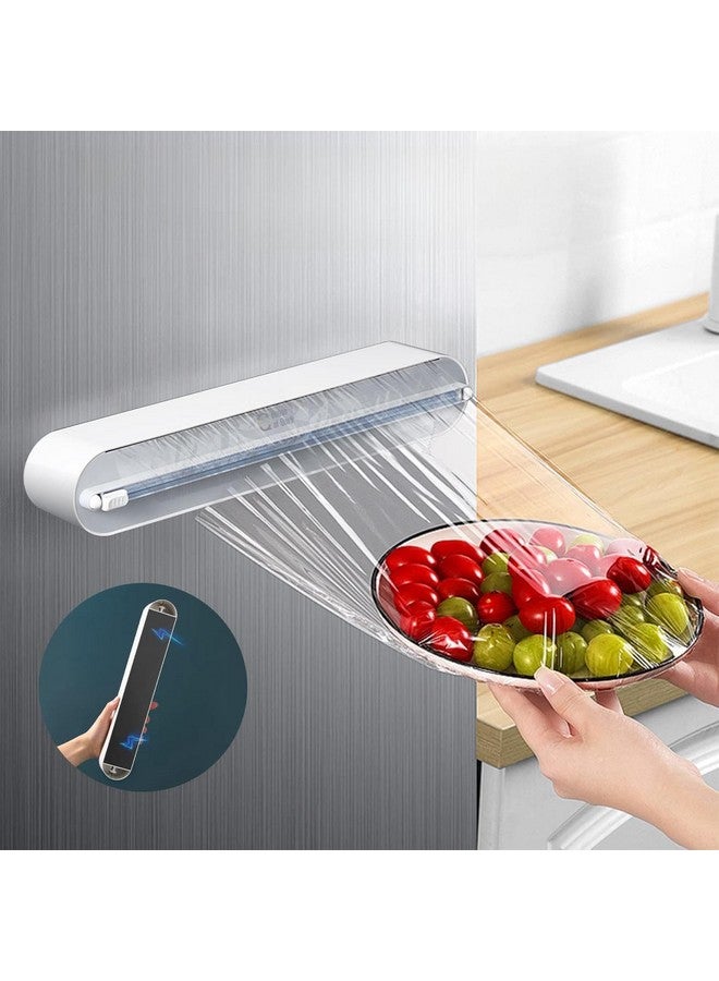 HOUSE OF QUIRK House of Quirk Magnetic Plastic Wrap Dispenser with Cutter, Aluminum Foil and Plastic Wrap Organizer with Paper Towel Holder, Compatible with Cling Film, Tin Foil and Wax Paper (Grey) - Image 1