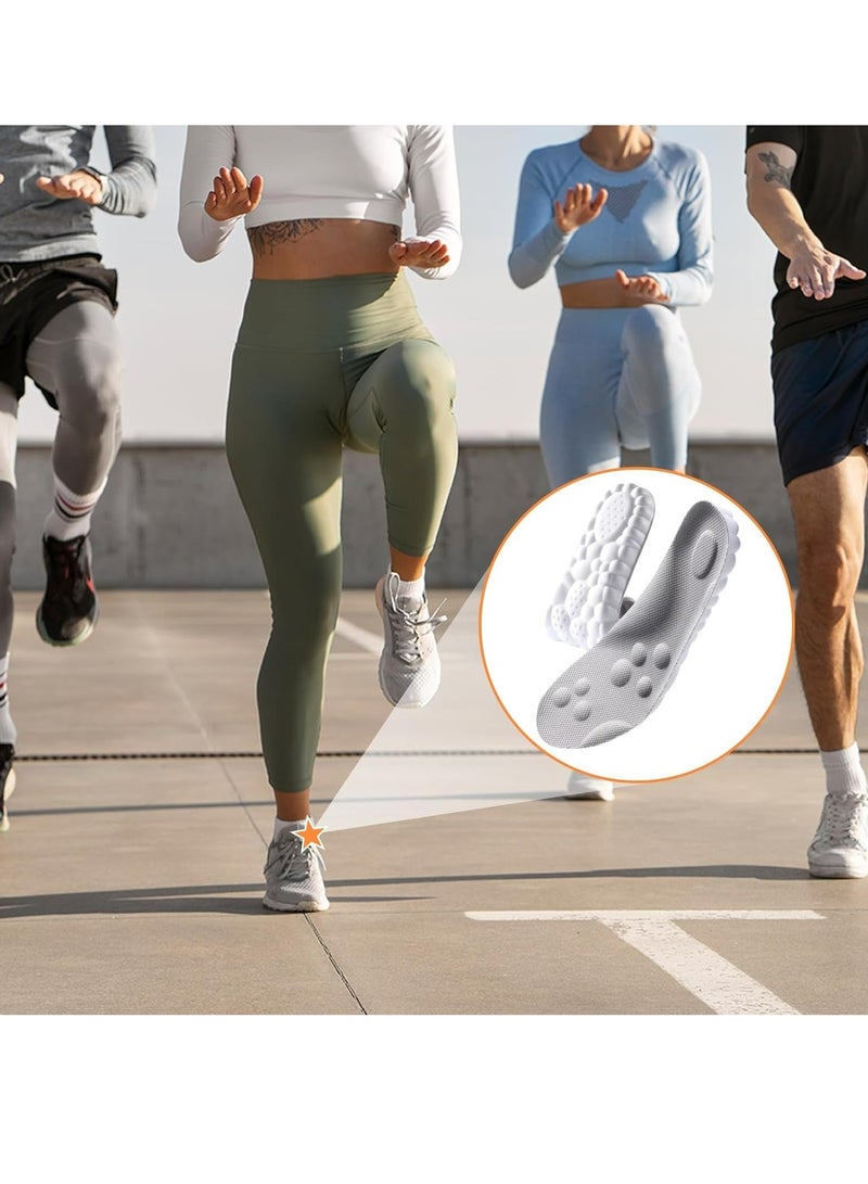 3-Pack Memory Foam Insoles with Arch Support, Gray, Size Men 43-44/Women 42-43, for Shoes & Boots