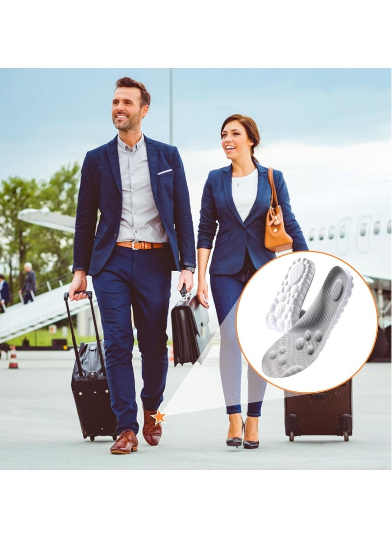 3-Pack Memory Foam Insoles with Arch Support, Gray, Size Men 43-44/Women 42-43, for Shoes & Boots