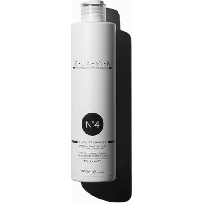 LEJAVINI N4 | BLACK SILVER SHAMPOO FOR BLEACHED AND LIGHTENED HAIR | BLACK ICE HAIR SHAMPOO WITH COLOUR PIGMENTS | REMOVES YELLOW AND ORANGE TINT | PROFESSIONAL HAIR CARE | 250 ML - Image 1