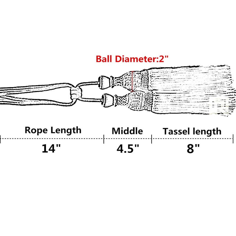SWTool Selling Wonderful Curtain Holdbacks Curtains Tiebacks Home Decorative Braided Buckle Fastener Accessories Window Drapery Ball Tassels Tiebacks, Set of 2(Pink) - Image 2
