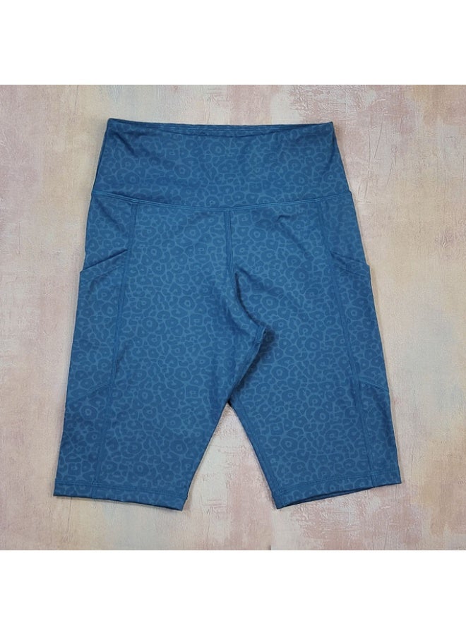 عام الحيوان طباعة اليوغا السراويل مع جيوب النساء رياضة اللياقة البدنية قصيرة الجوارب الدراجات السراويل - Image 1