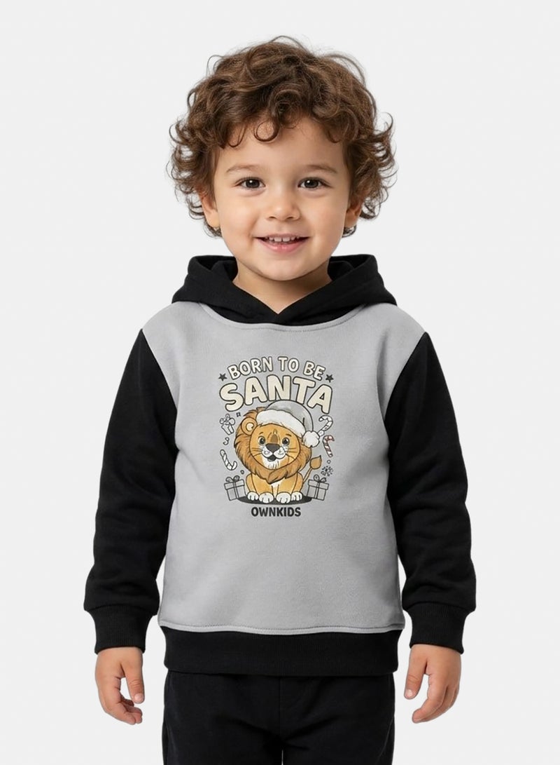 OWNKIDS Winter Melton Hoodie Printed - Image 2