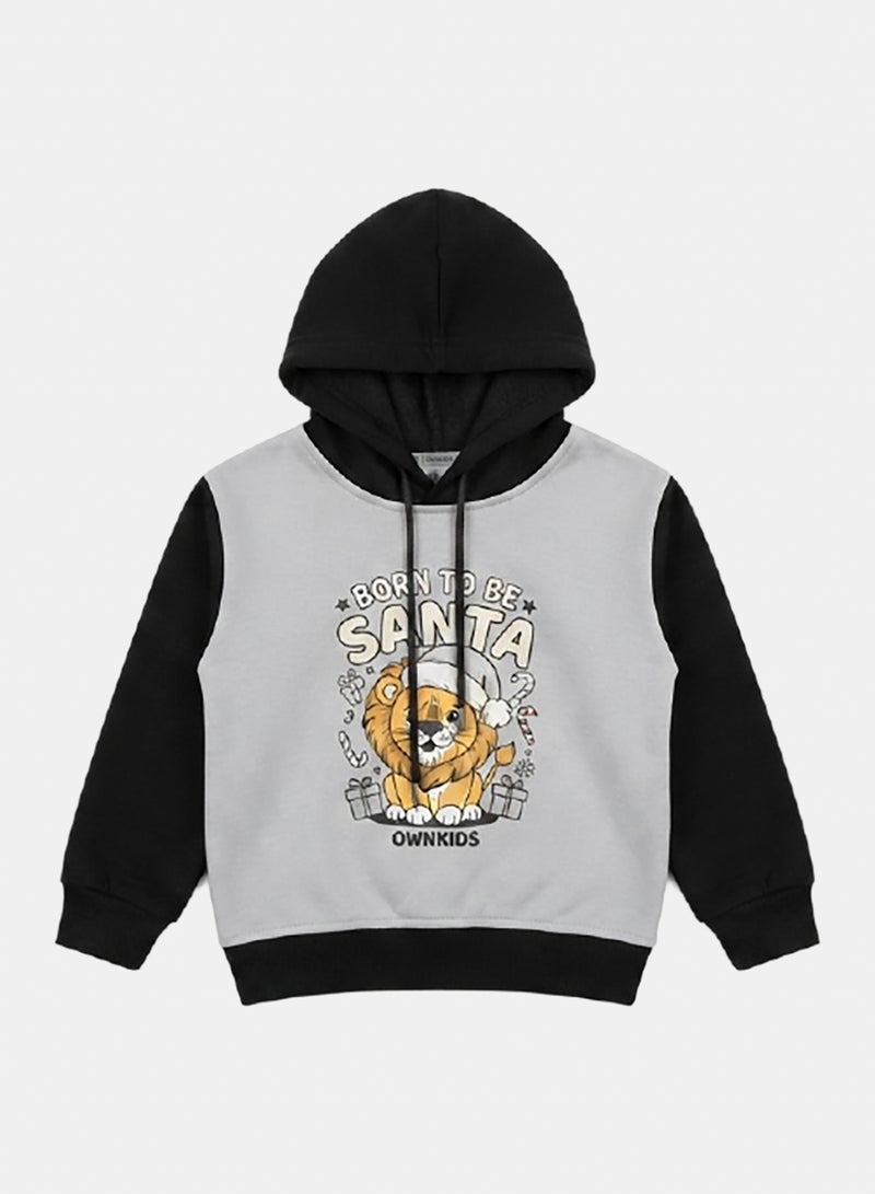 OWNKIDS Winter Melton Hoodie Printed - Image 1