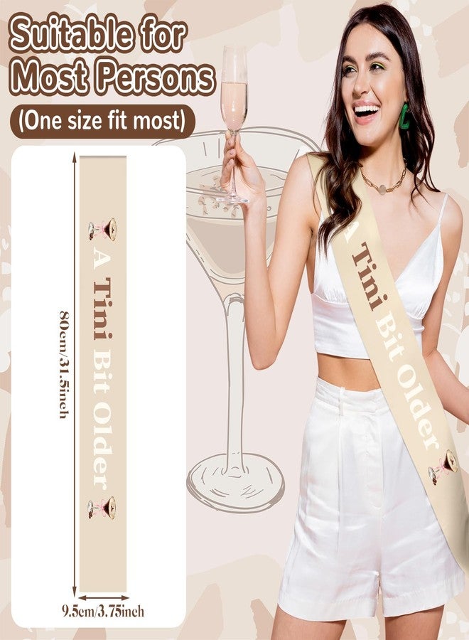 Xinnun A Tini Bit Older Sash Martini Birthday Sash for Women Girls Martini Themed Birthday Party Decorations for Espresso Tini Bar Bridal Shower Bachelorette Party Decor(Coffee Brown) - Image 2