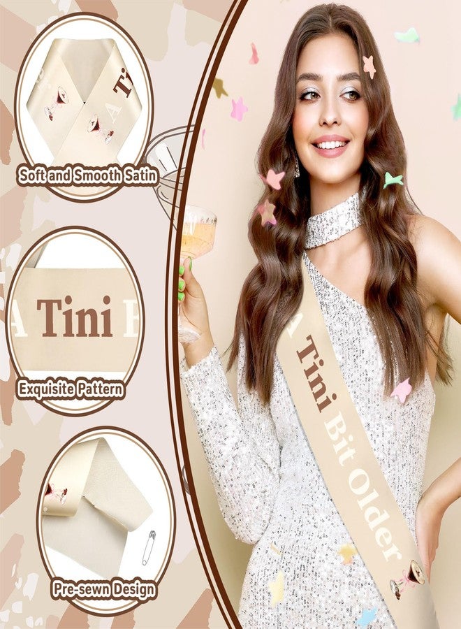 Xinnun A Tini Bit Older Sash Martini Birthday Sash for Women Girls Martini Themed Birthday Party Decorations for Espresso Tini Bar Bridal Shower Bachelorette Party Decor(Coffee Brown) - Image 3