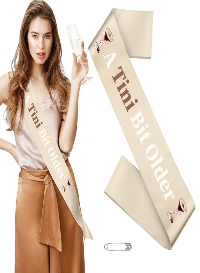 Xinnun A Tini Bit Older Sash Martini Birthday Sash for Women Girls Martini Themed Birthday Party Decorations for Espresso Tini Bar Bridal Shower Bachelorette Party Decor(Coffee Brown) - Image 1