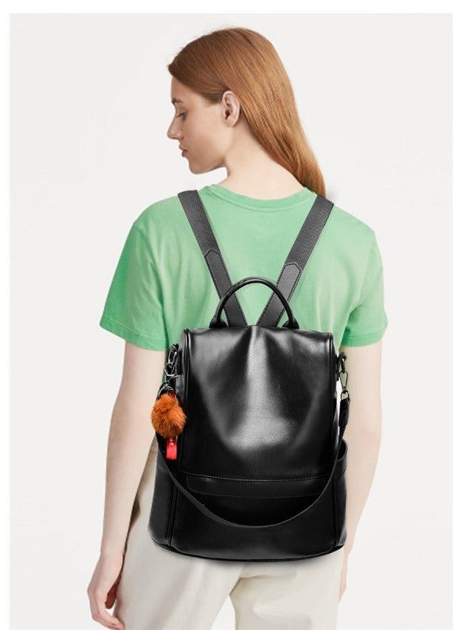 yongsheng Women Backpack Purse Leather Anti-theft Casual Shoulder Bag Fashion Ladies Satchel Bags，Women Backpack Purse Anti-theft Fashion Casual Lightweight Travel Shoulder Bag - Image 2