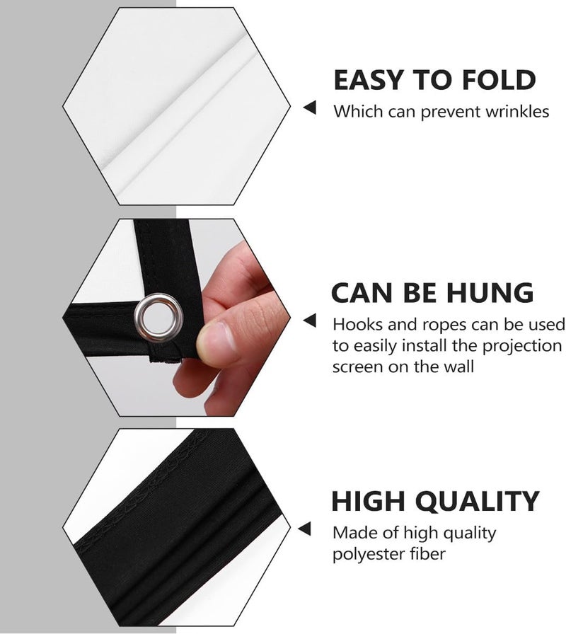 9 Portable Projector Curtain for Outdoor and Home Theater Use, Lightweight Practical Projection Screen with Anti-Crease Fabric - Image 4