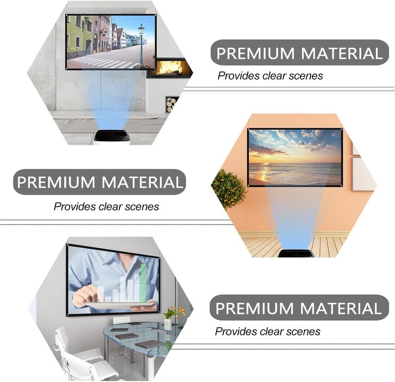 9 Portable Projector Curtain for Outdoor and Home Theater Use, Lightweight Practical Projection Screen with Anti-Crease Fabric - Image 5