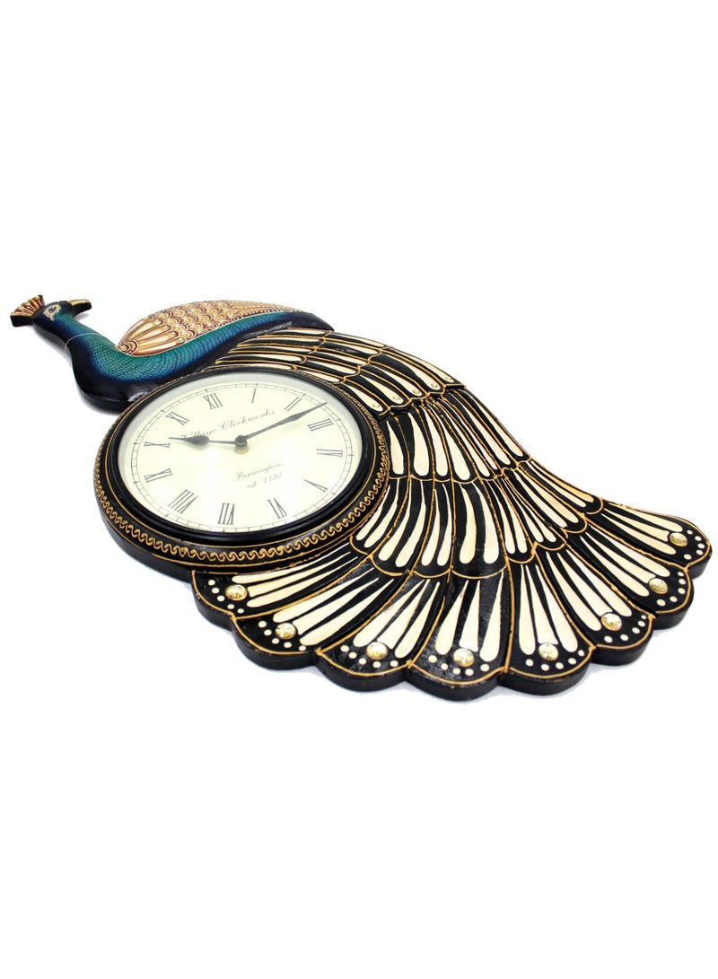 Antique Museum HANDMADE CLOCK - PEACOCK DESIGN - 12X30 INCHES - HT953  - Image 3