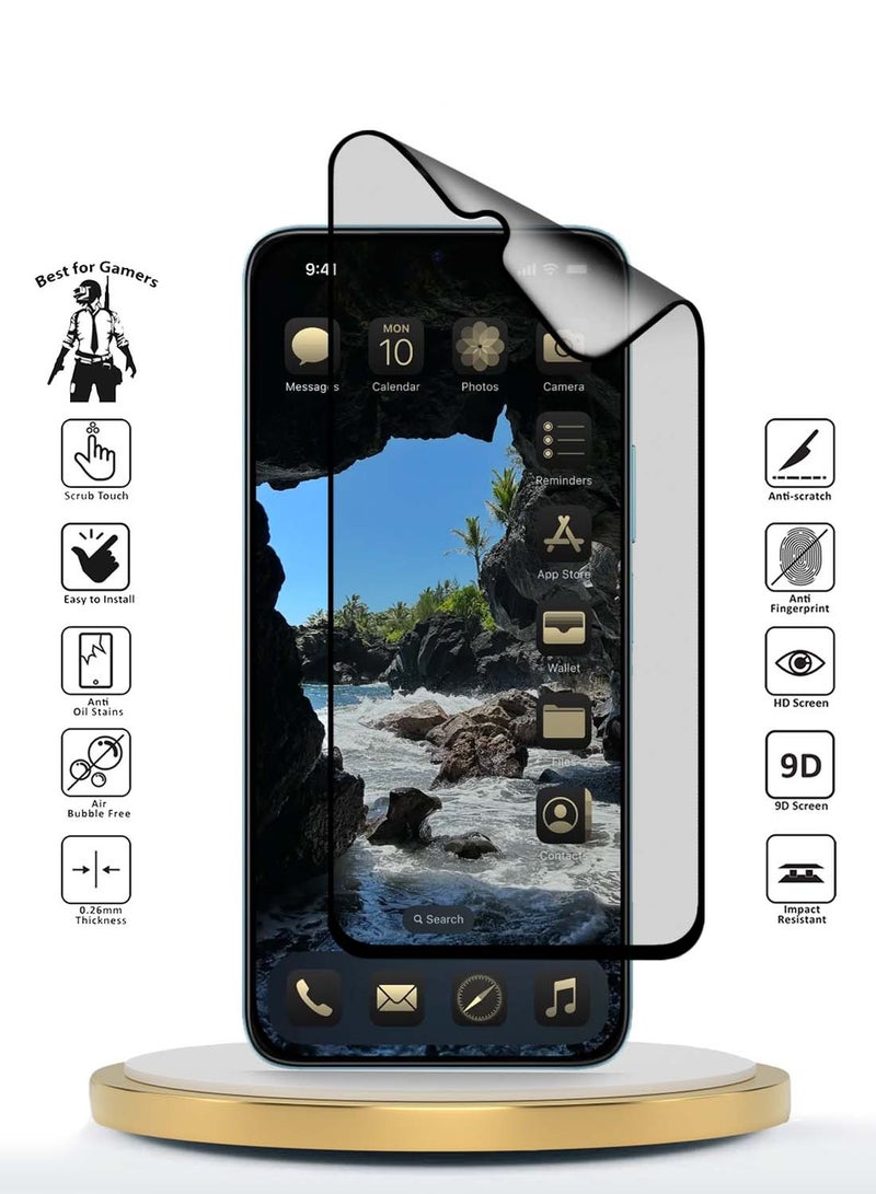 Wtech Xiaomi Poco C75 4G 2024 Nano Ceramic Full Glue Full Cover Matte Flexible Screen Protector (MSCNMN) - Clear/Black - Image 2