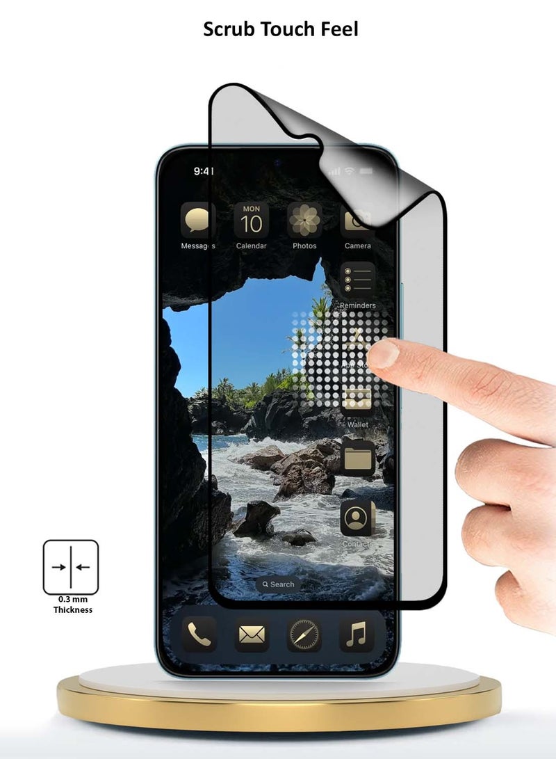 Wtech Xiaomi Poco C75 4G 2024 Nano Ceramic Full Glue Full Cover Matte Flexible Screen Protector (MSCNMN) - Clear/Black - Image 3