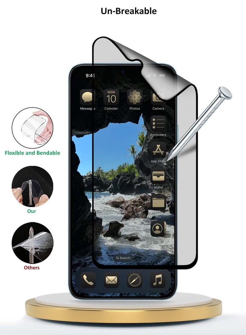 Wtech Xiaomi Poco C75 4G 2024 Nano Ceramic Full Glue Full Cover Matte Flexible Screen Protector (MSCNMN) - Clear/Black - Image 4