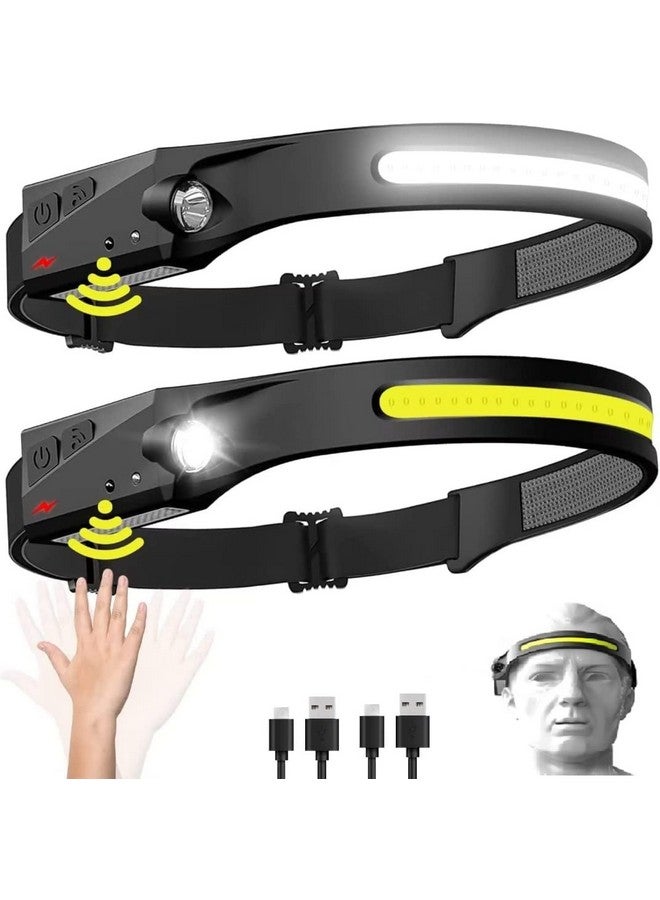 BROCCOLIN Headlamp Flashlight Rechargeable LED Headlamps 230° Wide Beam, Motion Sensor Lightweight Waterproof Ultra Bright Head Torch for Running Dry Camping Fishing Hiking Emergency Combo Pack-2 - Image 1
