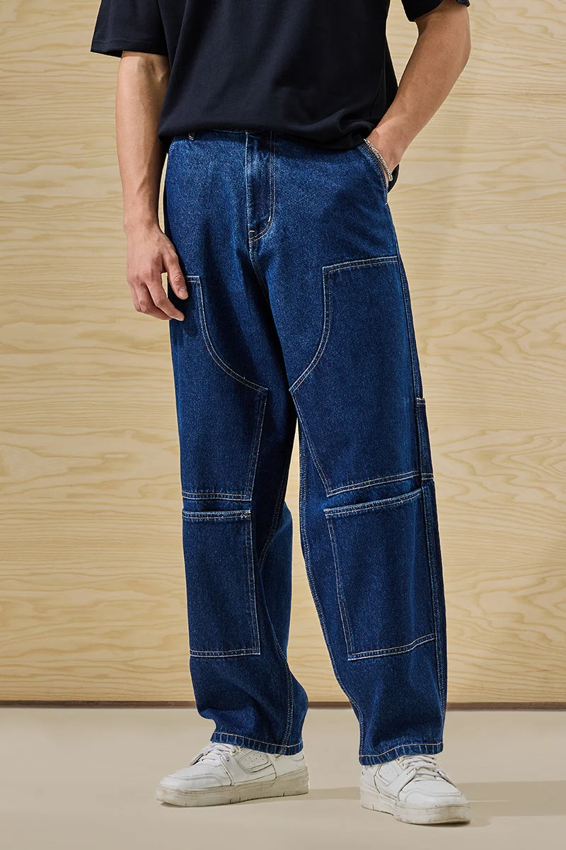 SNITCH بنطلون كارغو واسع بـ  جيوب