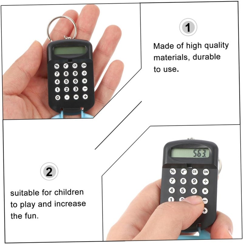 DOITOOL 2pcs Cartoon Mini Calculator Portable Pocket Arithmetic Calculator for Students Lightweight Plastic Design for School Exam Use - Image 5