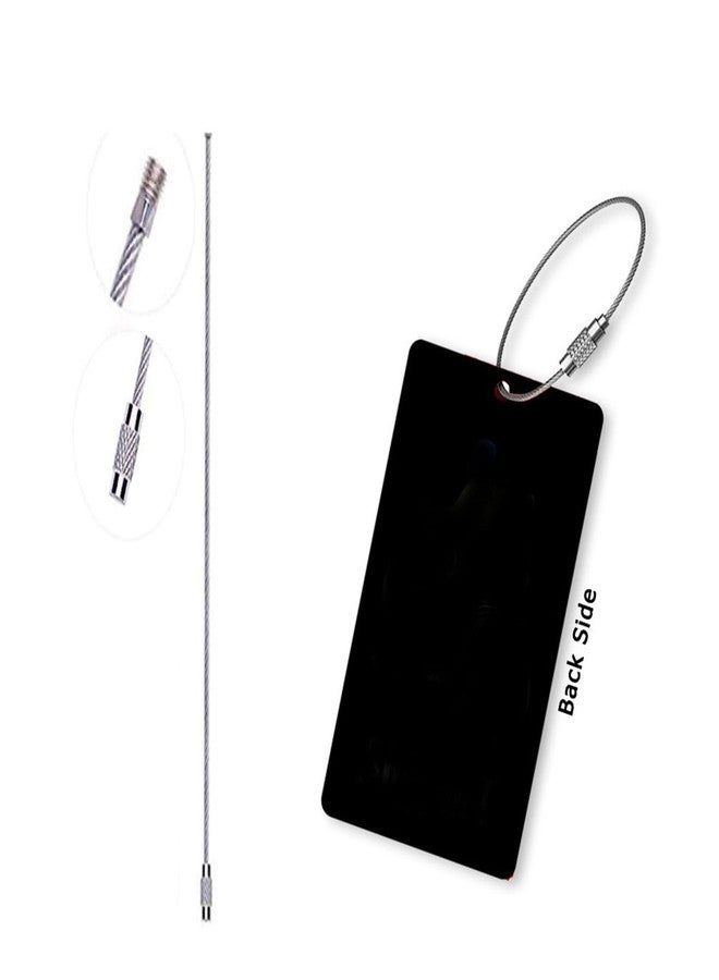 Heeva Creation Laminated MDF Wood Personalized Luggage Tags,Bag Tag Handle Wraps Travel Identification Labels Bag Tag for School Bag,Travel Luggage.(Color-Black & Red). - Image 2