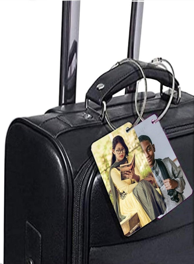 Heeva Creation Laminated MDF Wood Personalized Luggage Tags,Bag Tag Handle Wraps Travel Identification Labels Bag Tag for School Bag,Travel Luggage.(Color-Black & Red). - Image 3