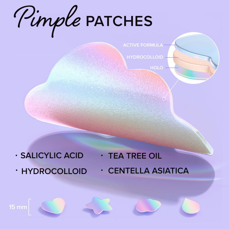 MAREE Star Pimple Patches for Face - Hydrocolloid Acne Patches w/Salicylic Acid, Tea Tree Oil & Centella - Cute Pimple Patches Stars - Teens Zit Patches Stickers - Parches Para Acne - 72 Blemish Dots - Image 5