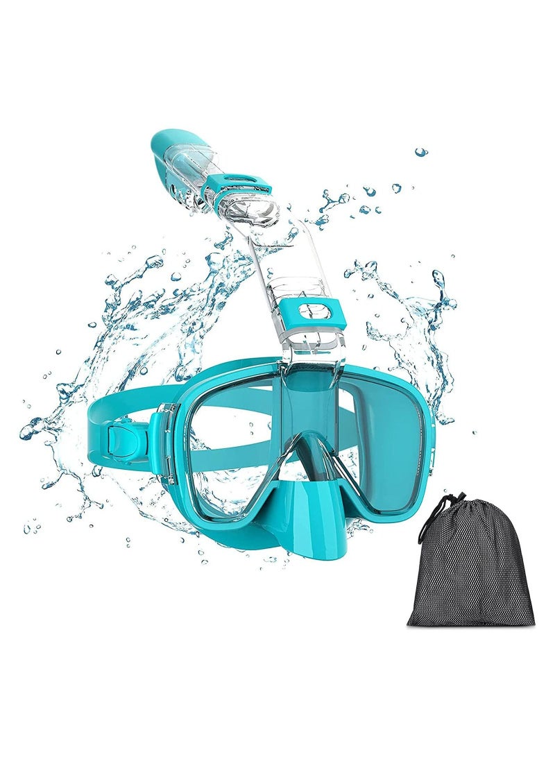 Arabest Snorkel Mask - Foldable Diving Mask with Dry Top Breathing System, 180 Degree Panoramic Snorkeling Mask with Camera Mount, Anti-Fogging Anti-Leak Snorkeling Gear for Adults and Kids - Image 1